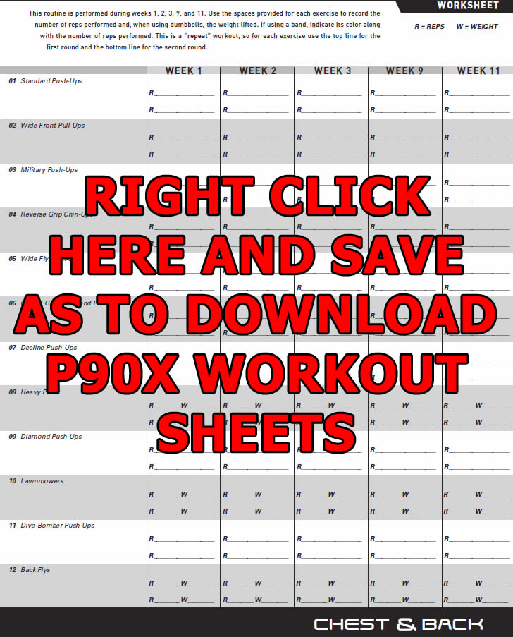 P90X Workout Sheets - Download It ALL Here!